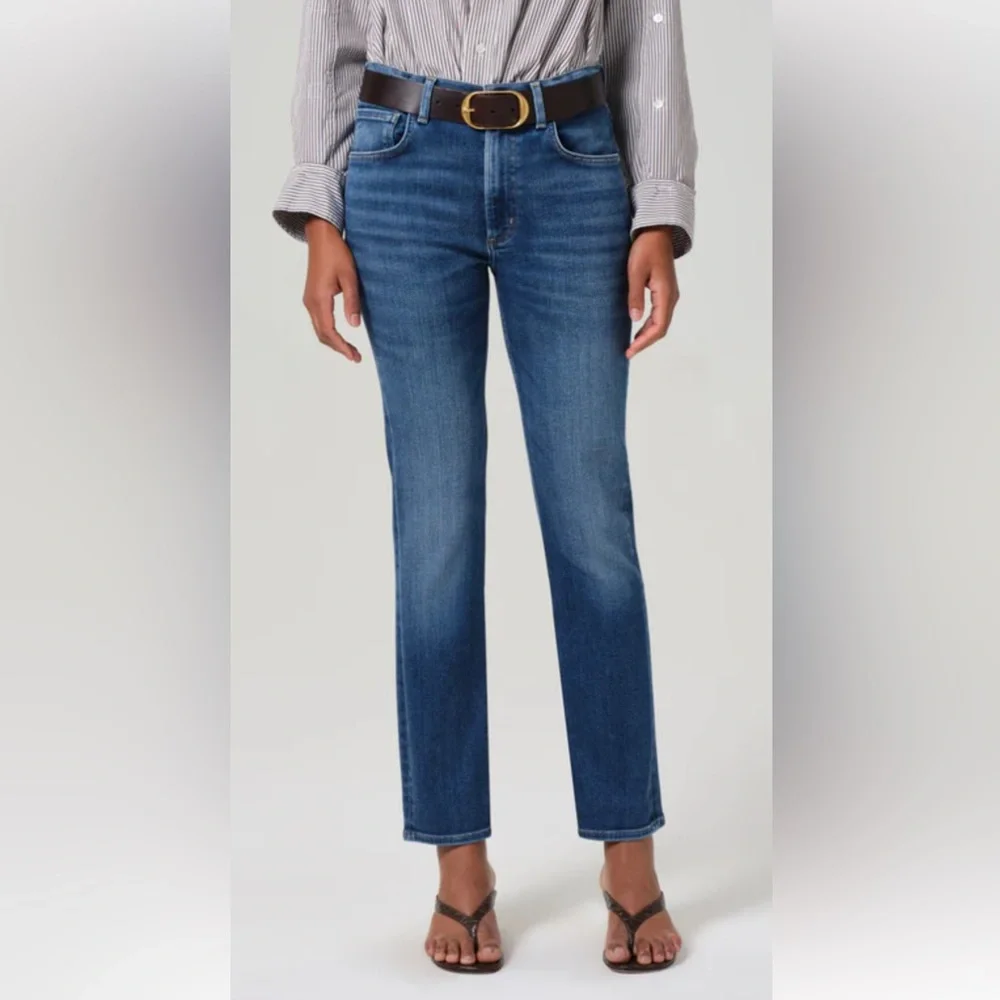 Citizens Of Humanity Medium Wash Isola Straight Leg Ankle Jeans Size 28